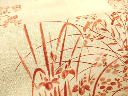 平和屋着物▽上質な小紋 単衣 紬地 市松花文 正絹 逸品 未使用 DAAV5937az