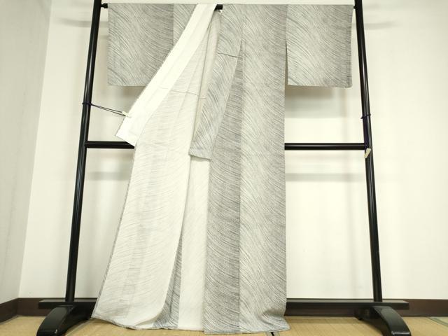 平和屋着物▽上質な小紋 単衣 斜線文 正絹 逸品 DAAV5942az
