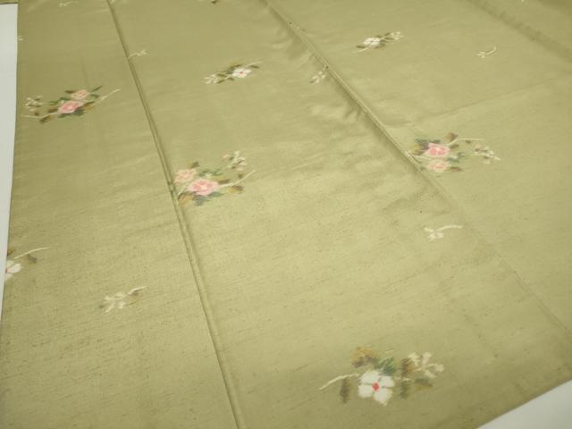 平和屋着物▽上質な紬 単衣 舞花文 正絹 逸品 DAAV5945az