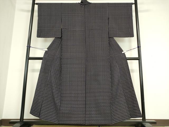 平和屋着物▽上質なお召 単衣 絣文 正絹 逸品 DAAV5952az