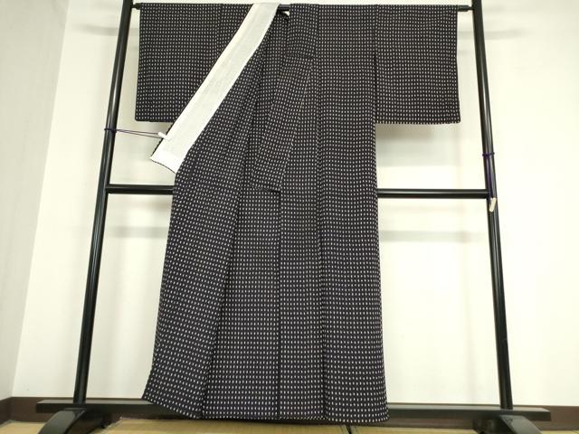 平和屋着物▽上質なお召 単衣 絣文 正絹 逸品 DAAV5952az