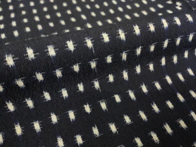 平和屋着物▽上質なお召 単衣 絣文 正絹 逸品 DAAV5952az