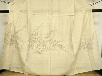 平和屋着物＊夏物 訪問着 生紬 人物草葉文 手描き 正絹 逸品 DAAV5957az