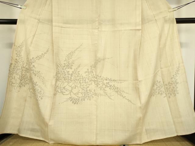 平和屋着物＊夏物 訪問着 生紬 人物草葉文 手描き 正絹 逸品 DAAV5957az