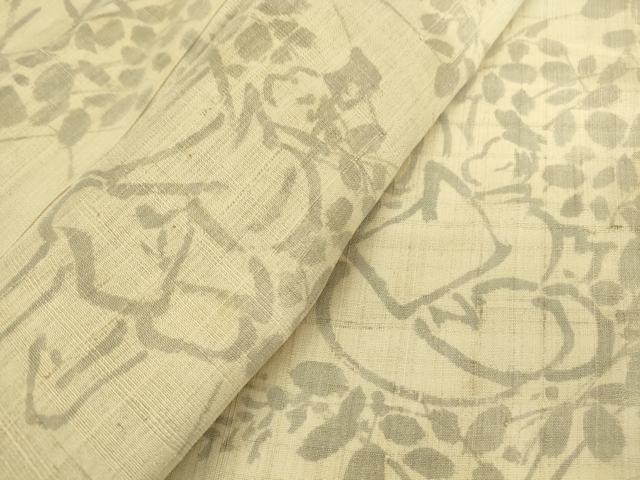 平和屋着物＊夏物 訪問着 生紬 人物草葉文 手描き 正絹 逸品 DAAV5957az