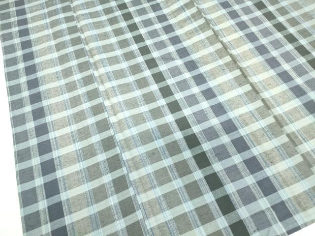 平和屋着物▽上質な紬 単衣 格子 鈴乃屋扱い 正絹 逸品 DAAV5960az