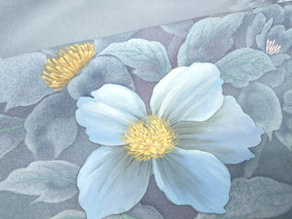 平和屋着物▽訪問着 単衣 草花文 手描き 暈し染め 正絹 逸品 DAAV5962az