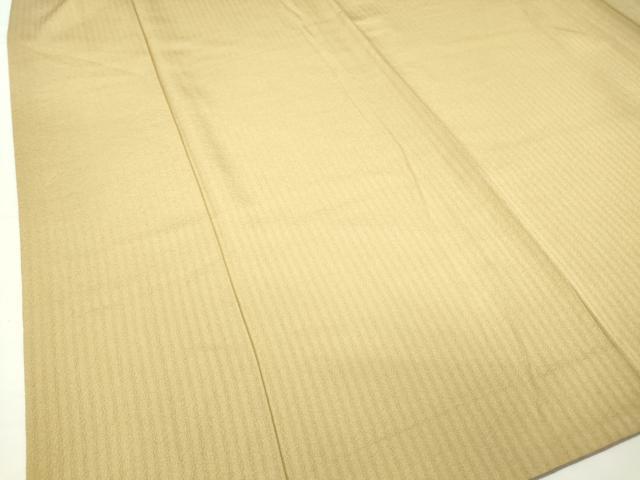 平和屋着物▽上質な色無地 単衣 縞地紋 枯色 正絹 逸品 DAAV5971az