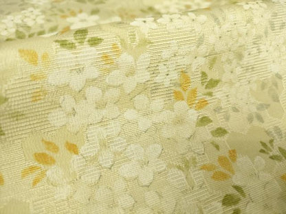 平和屋着物▽上質なお召 単衣 草花文 正絹 逸品 DAAV5974az