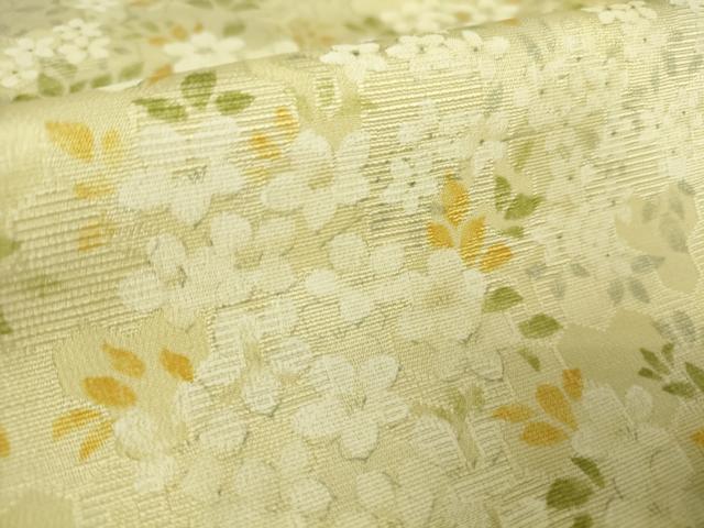 平和屋着物▽上質なお召 単衣 草花文 正絹 逸品 DAAV5974az