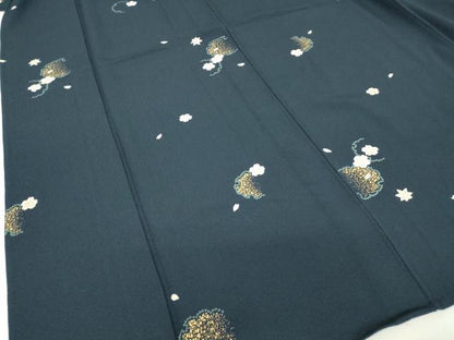 平和屋着物▽上質な小紋 単衣 雪輪桜文 金彩 正絹 逸品 DAAV5978az