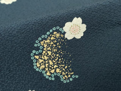 平和屋着物▽上質な小紋 単衣 雪輪桜文 金彩 正絹 逸品 DAAV5978az