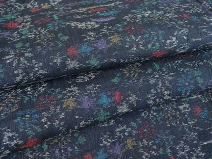 平和屋着物▽上質な紬 単衣 草花文 正絹 逸品 未使用 DAAV5980az