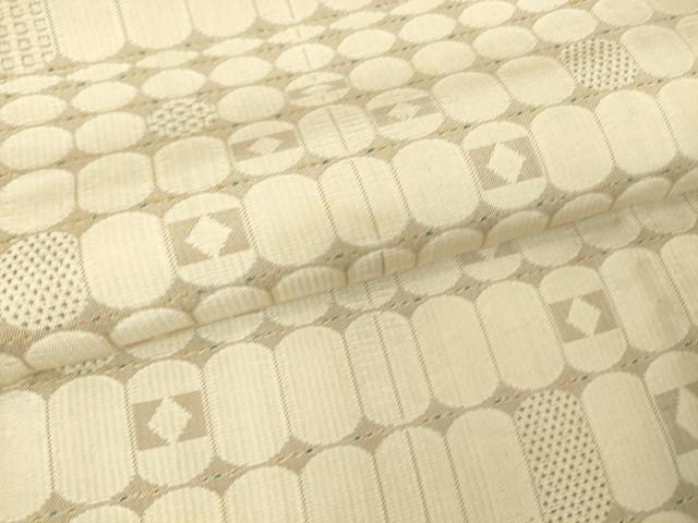 平和屋着物▽上質なお召 単衣 幾何学文 正絹 逸品 DAAV5982az