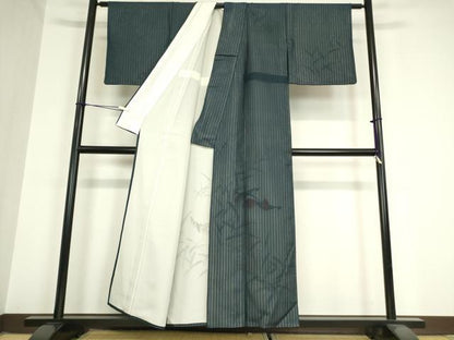 平和屋着物▽訪問着 無双 絽袷 縦絽×絽 鴛鴦文 正絹 逸品 DAAV5988az