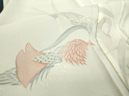 平和屋着物▽訪問着 無双 絽袷 縦絽×絽 鴛鴦文 正絹 逸品 DAAV5988az