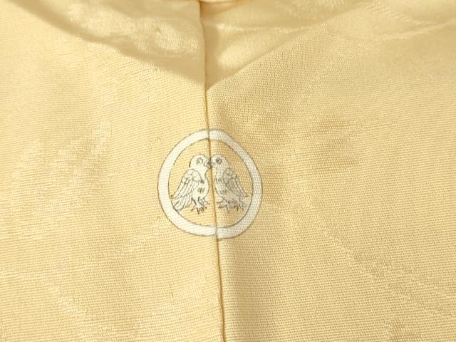 平和屋着物▽上質な色無地 単衣 牡丹唐草地紋 薄香色 正絹 逸品 DAAV5995az