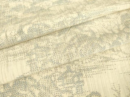 平和屋着物▽上質な紬　単衣　風景松文　正絹　逸品　DAAV5999az