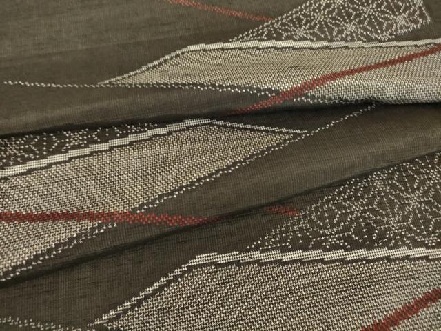 平和屋着物▽上質な紬 　単衣　 麻の葉文　正絹　逸品　未使用　DAAV6000az