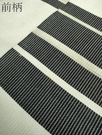 平和屋着物●六通柄袋帯　変わり市松　銀糸　正絹　逸品　DAAV6019ps