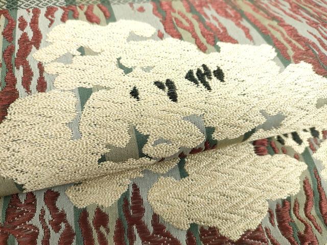 平和屋着物●六通柄袋帯　霞文　金糸　正絹　逸品　未使用　DAAV6033ps