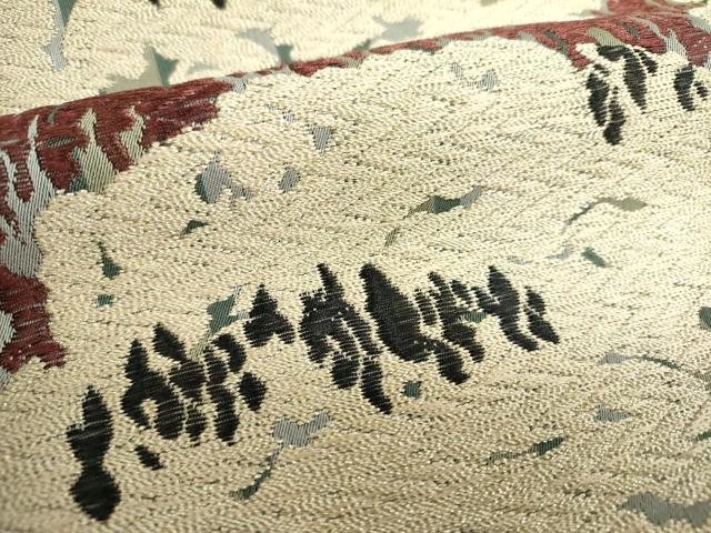 平和屋着物●六通柄袋帯　霞文　金糸　正絹　逸品　未使用　DAAV6033ps