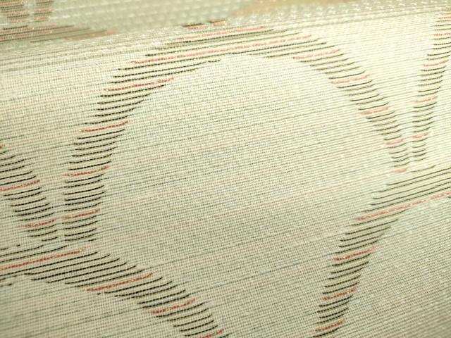 平和屋着物▽両面 六通柄袋帯 スリーシーズン帯 春 夏 秋 青海波 金糸 正絹 逸品 未使用 DAAV6037ps