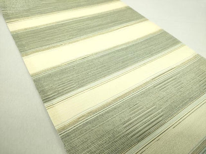 平和屋着物▽両面 六通柄袋帯 スリーシーズン帯 春 夏 秋 青海波 金糸 正絹 逸品 未使用 DAAV6037ps