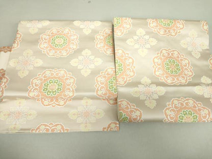 平和屋着物●つけ帯　唐織　正倉院花文　金糸　三越扱い　正絹　逸品　DAAV6091ps