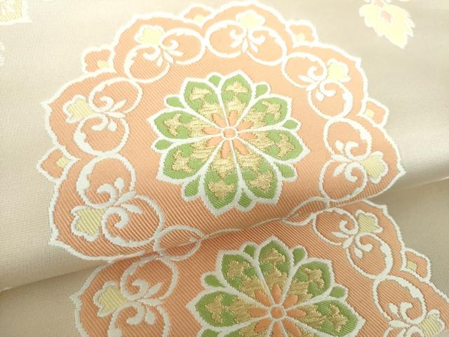 平和屋着物●つけ帯　唐織　正倉院花文　金糸　三越扱い　正絹　逸品　DAAV6091ps