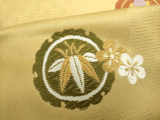 平和屋着物●ワンタッチつけ帯　唐織　雪輪吉祥花文　金糸　正絹　逸品　未使用　DAAV6095ps