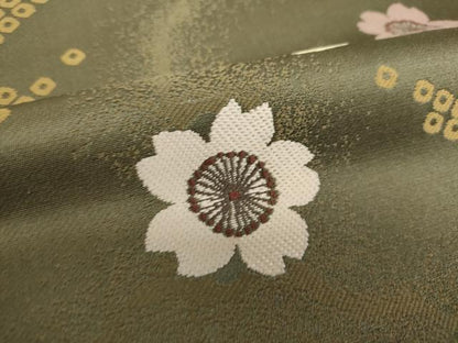 平和屋着物●こむさでもーど・COMME CA DU MODE　ワンタッチつけ帯　唐織　舞桜　やまと誂製　正絹　逸品　未使用　DAAV6099ps