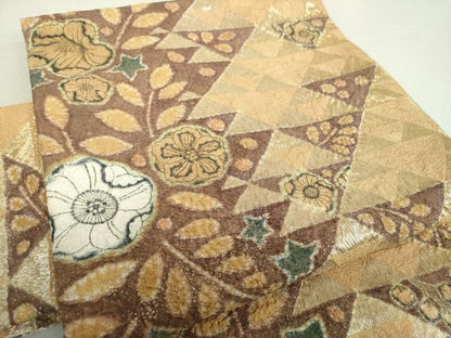 平和屋着物●つけ帯　絞り　辻が花　金糸　正絹　逸品　未使用　DAAV6100ps