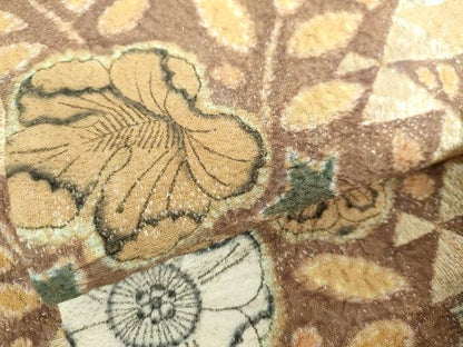 平和屋着物●つけ帯　絞り　辻が花　金糸　正絹　逸品　未使用　DAAV6100ps