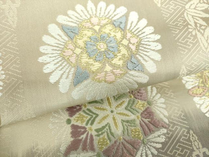 平和屋着物●つけ帯　唐織　正倉院花文　金糸　正絹　逸品　DAAV6104ps