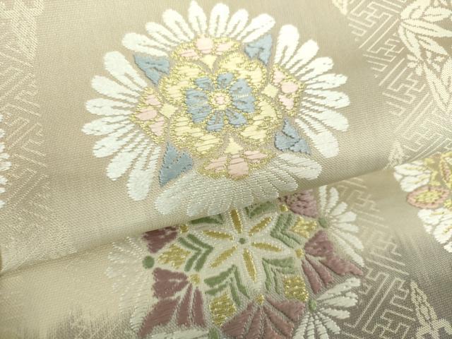 平和屋着物●つけ帯　唐織　正倉院花文　金糸　正絹　逸品　DAAV6104ps