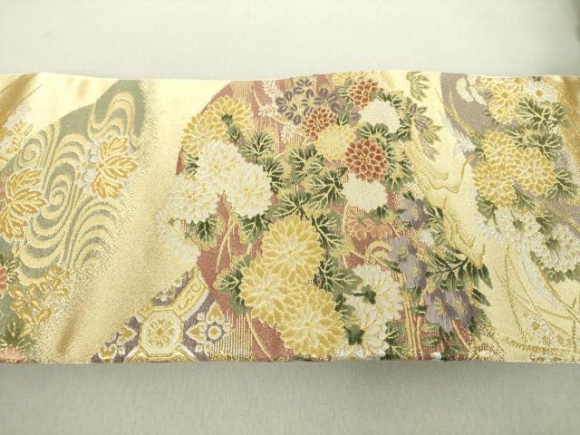 平和屋着物●つけ帯　唐織　遠山花文　金糸　やまと誂製　正絹　逸品　未使用　DAAV6107ps
