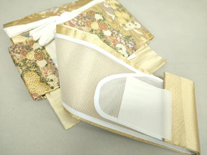 平和屋着物●つけ帯　唐織　遠山花文　金糸　やまと誂製　正絹　逸品　未使用　DAAV6107ps