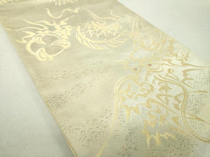 平和屋着物●六通柄袋帯 飛龍 金糸 正絹 逸品 DAAV6120ps