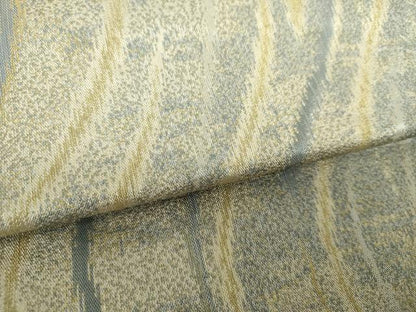 平和屋着物●両面 全通柄袋帯 よろけ縞 金糸 正絹 逸品 DAAV6138ps