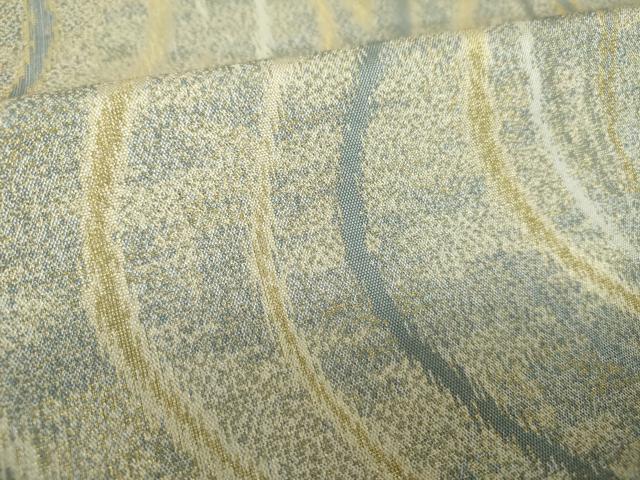 平和屋着物●両面 全通柄袋帯 よろけ縞 金糸 正絹 逸品 DAAV6138ps