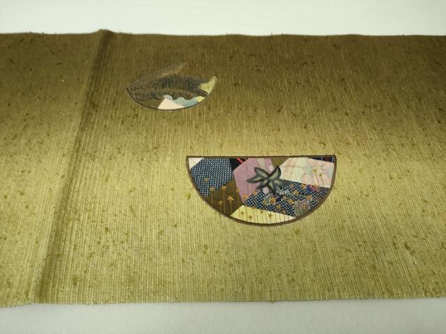 平和屋着物●両面 太鼓柄袋帯 紬地 刺繍 切嵌 成り物 やまと誂製 正絹 逸品 DAAV6139ps