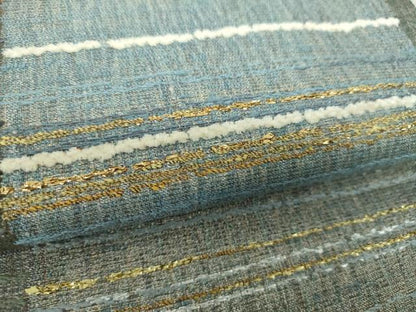 平和屋着物▽六通柄袋帯 スリーシーズン帯 春 夏 秋 藍染 咲紗 モール 変わり市松 金銀糸 正絹 逸品 DAAV6143ps