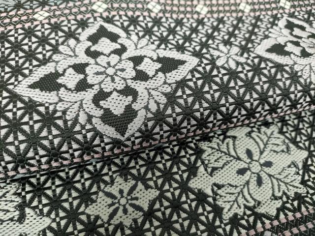 平和屋着物●本場筑前博多織 八寸名古屋帯 花菱間道 やまと誂製 正絹 逸品 DAAV6162ps