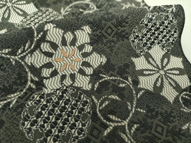 平和屋着物●本場筑前博多織 八寸名古屋帯 花唐草文 正絹 逸品 DAAV6175ps