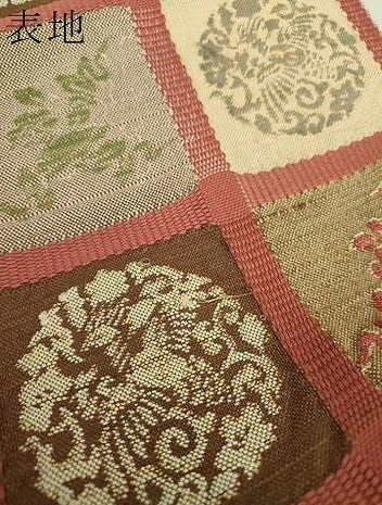 平和屋着物●八寸名古屋帯 紬地 格子花鳥丸文 金銀糸 正絹 逸品 DAAV6193ps