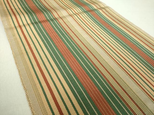 平和屋着物●本場筑前博多織 八寸名古屋帯 間道 正絹 逸品 未使用 DAAV6206ps