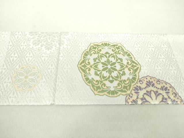 平和屋着物●西陣 竹本正典謹製 九寸名古屋帯 唐織 花丸文 金糸 証紙付き 正絹 逸品 DAAV6271ps