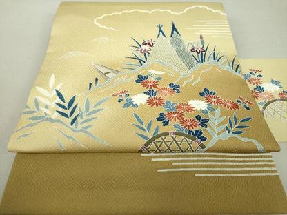 平和屋着物●九寸名古屋帯 籬花舟 正絹 逸品 DAAV6279ps