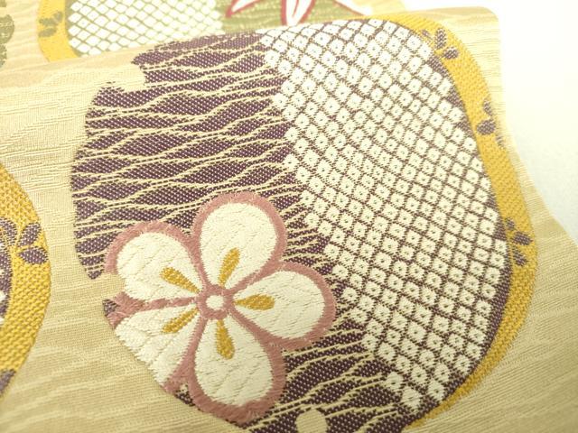 平和屋着物●九寸名古屋帯 唐織 雪輪花文 正絹 逸品 DAAV6297ps